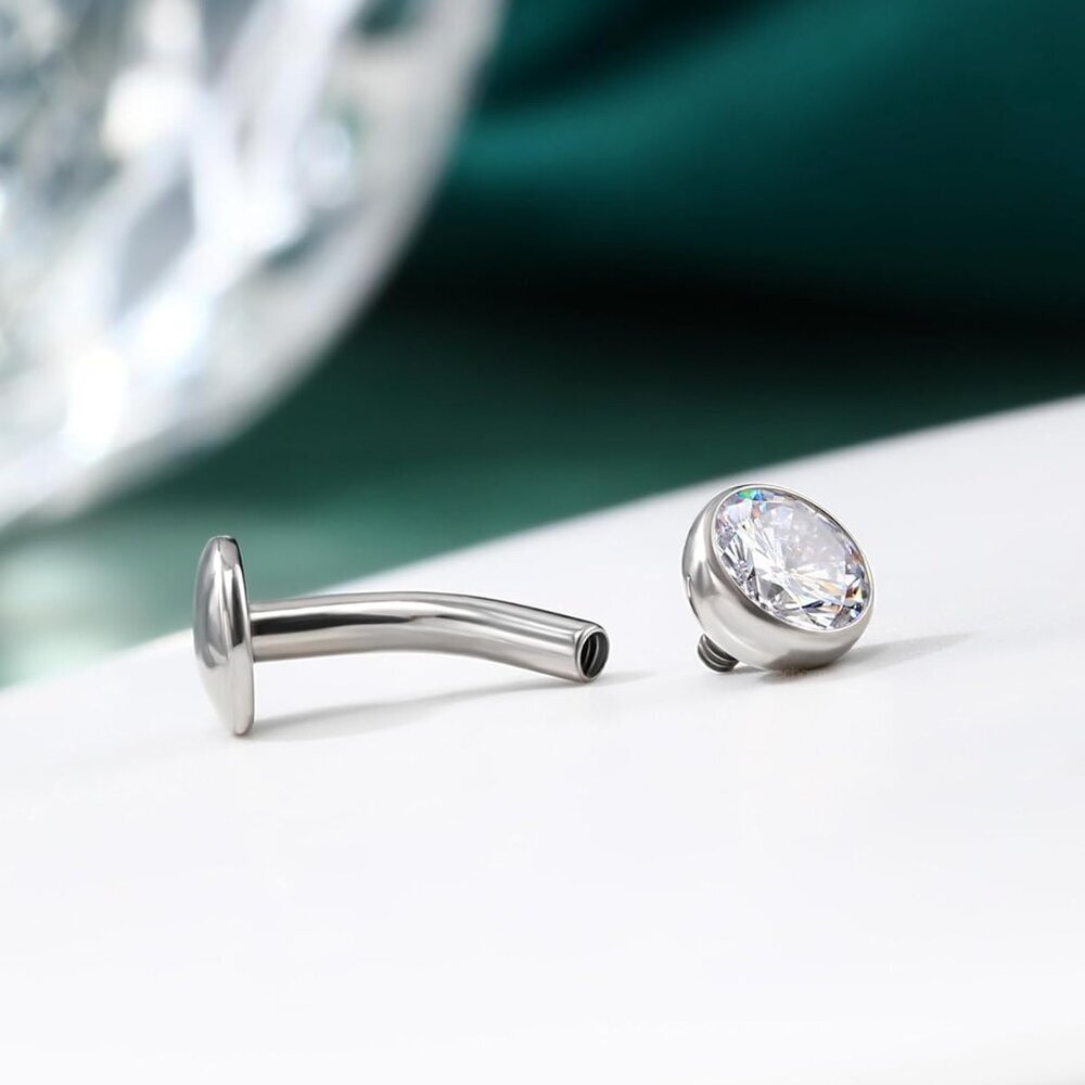 Solid Titanium Belly Button Ring 14g Internally T… - image 5